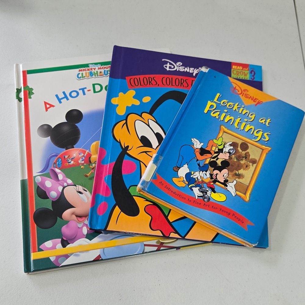 Disney Mickey Mouse Clubhouse Books Lot 3 A Hot-Dog Day Colors Looking Paintings